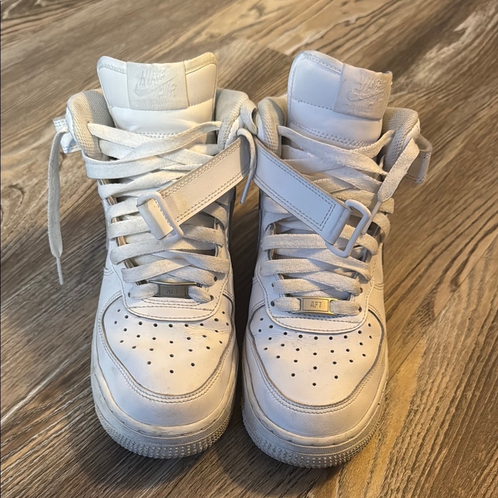 Nike White High-Top Sneakers with Air Cushioning